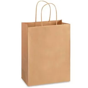 10'' x 10'' x 5'' Recycled Kraft Shopping Bags 250/case