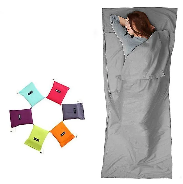 115*210cm light blue Household anti dirty sleeping bag, portable liner, ultra-light hotel travel sleeping bag AZ21673
