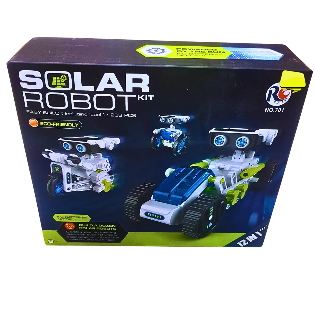 12-in-1 Solar Robot Kit – STEM Educational Robotics Set for Kids (Ages 8 ) | Eco-Friendly DIY Solar-Powered Robots