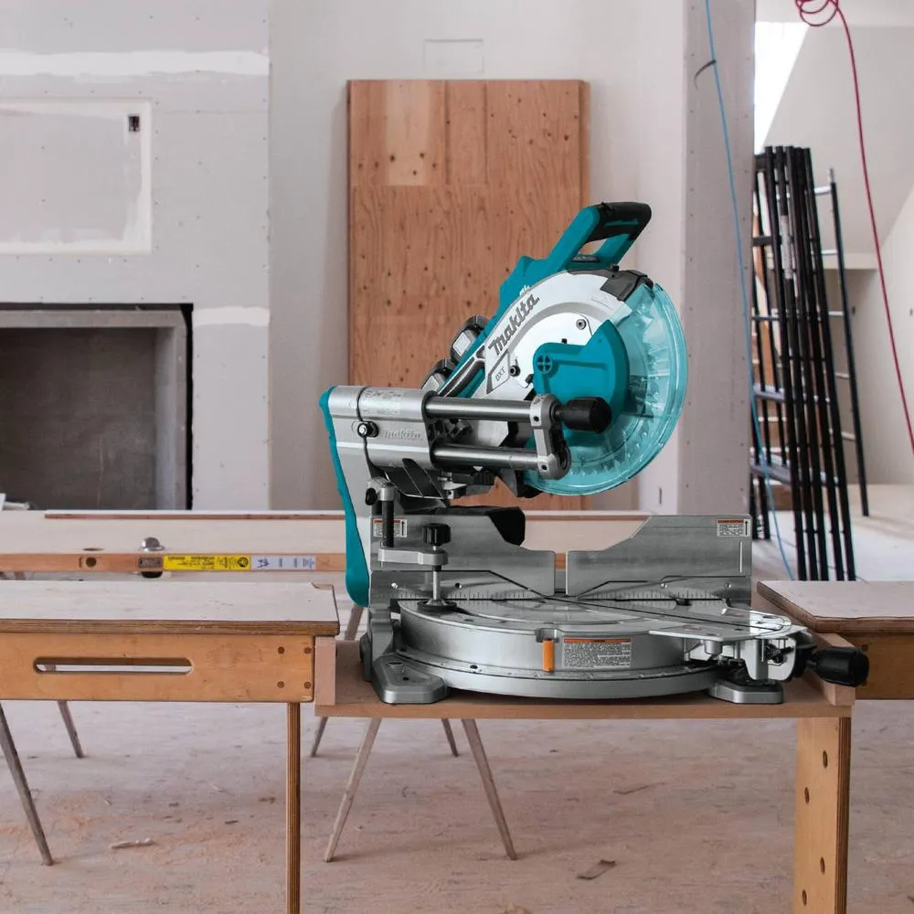 18-Volt Lithium-Ion Brushless Cordless 10 in. Dual-Bevel Sliding Compound Miter Saw and Portable Rise Miter Saw Stand