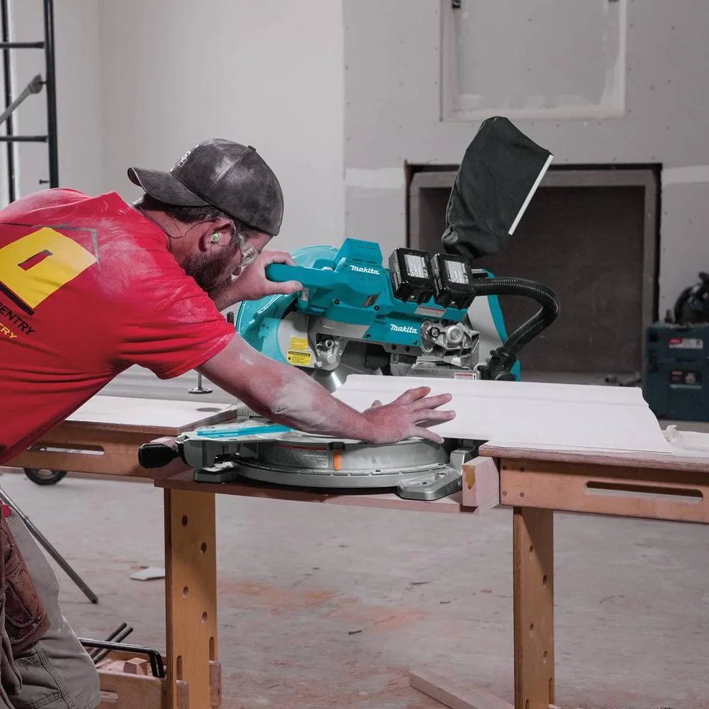 18-Volt Lithium-Ion Brushless Cordless 10 in. Dual-Bevel Sliding Compound Miter Saw and Portable Rise Miter Saw Stand