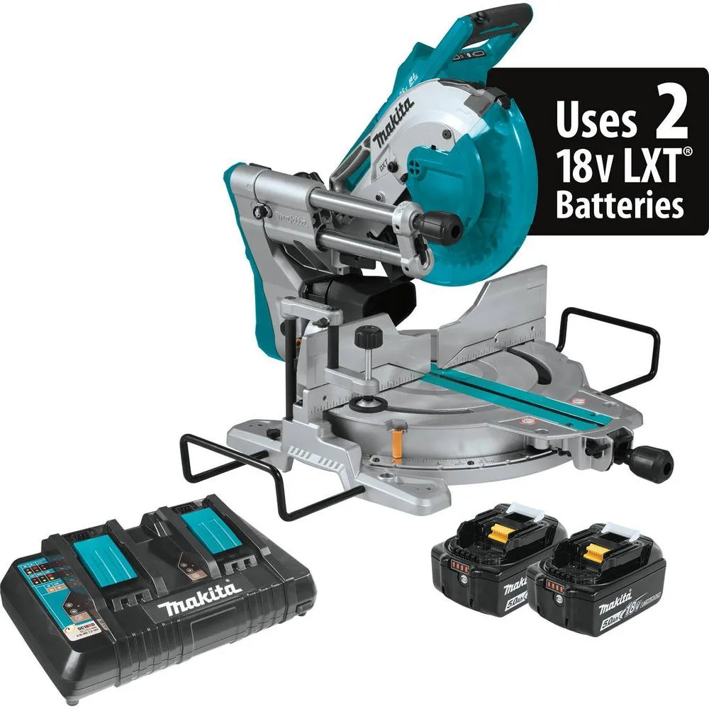 18-Volt Lithium-Ion Brushless Cordless 10 in. Dual-Bevel Sliding Compound Miter Saw and Portable Rise Miter Saw Stand