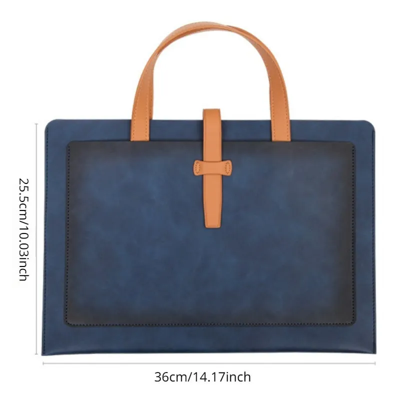 1pc PU Leather Large Briefcase, Casual Outdoor Bag