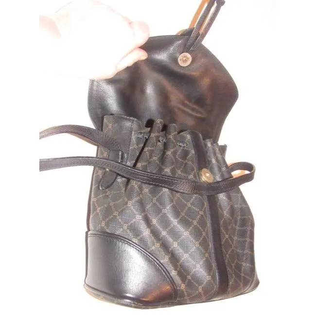 Bally Vintage Pursesdesigner Purses Brown And Black Logo Print Coated Canvas Leather Cross Body Bag