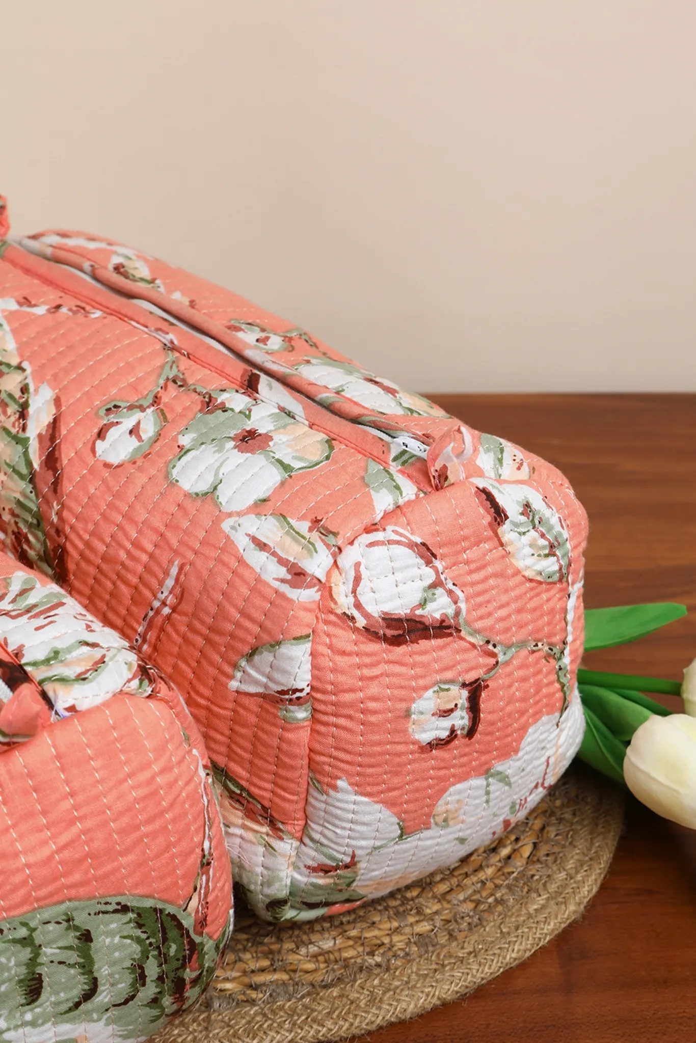 Blush Quilted Pouches (Set of 3)