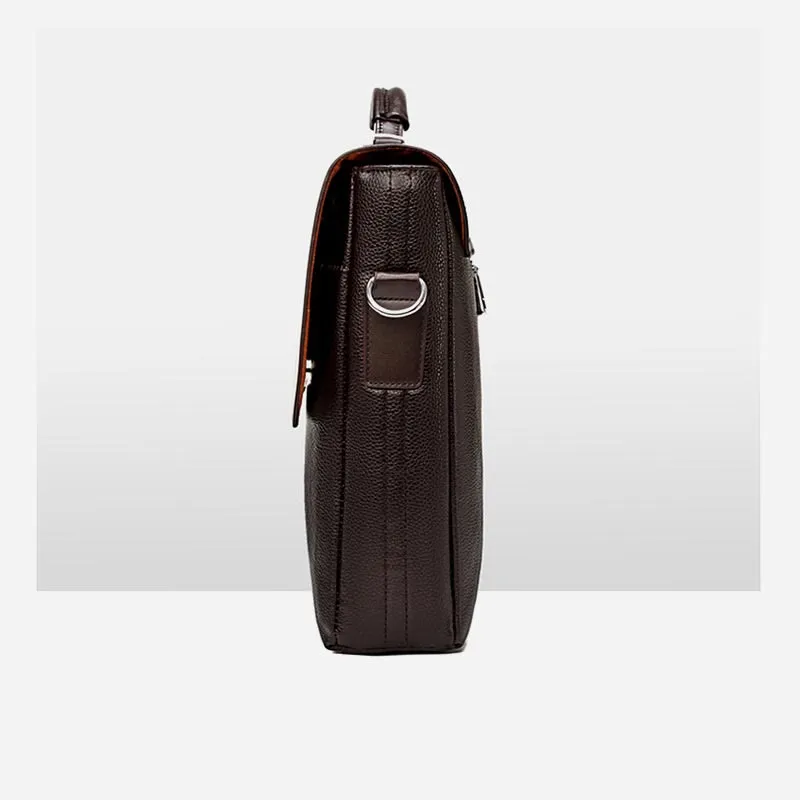 Briefcase for Men Business Computer PU Leather Casual Shoulder Bag