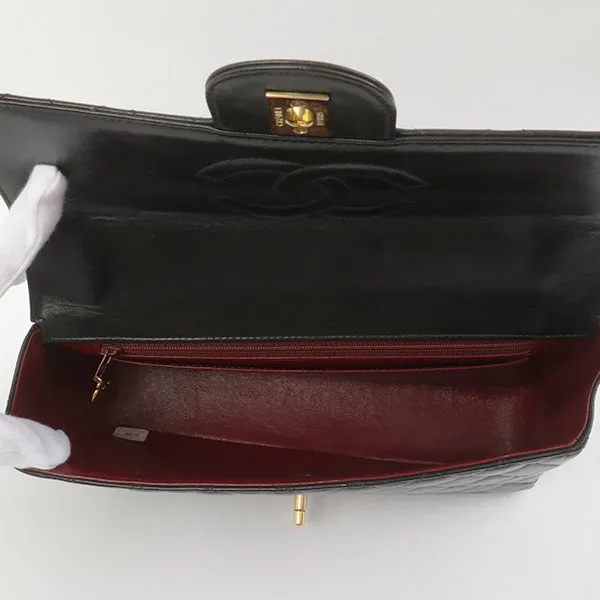 Chanel Around 1995 Made Classic Flap Handbag Black