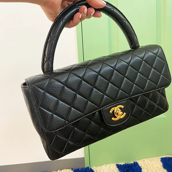 Chanel Around 1995 Made Classic Flap Handbag Black