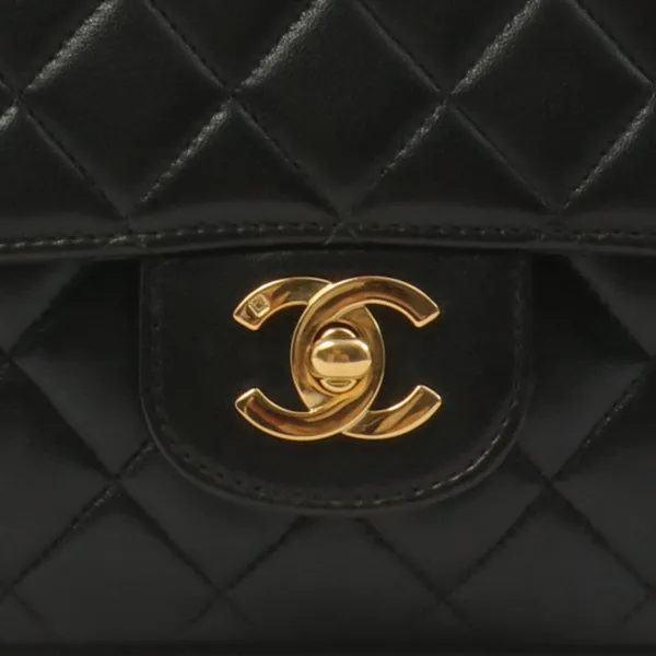 Chanel Around 1995 Made Classic Flap Handbag Black