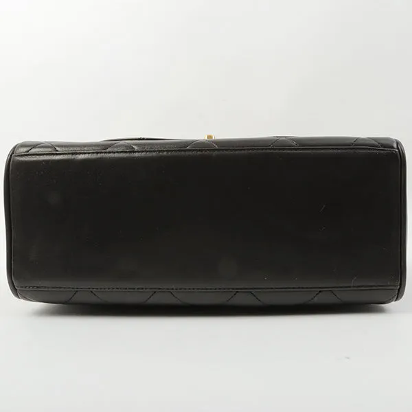 Chanel Around 1995 Made Design Flap Turn-Lock Chain Hand Bag Black