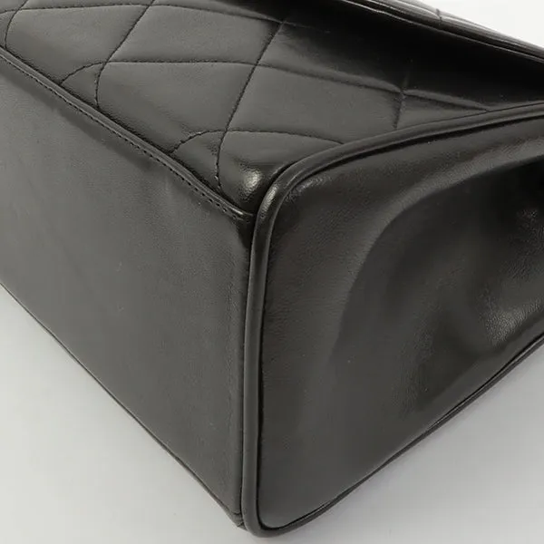 Chanel Around 1995 Made Design Flap Turn-Lock Chain Hand Bag Black