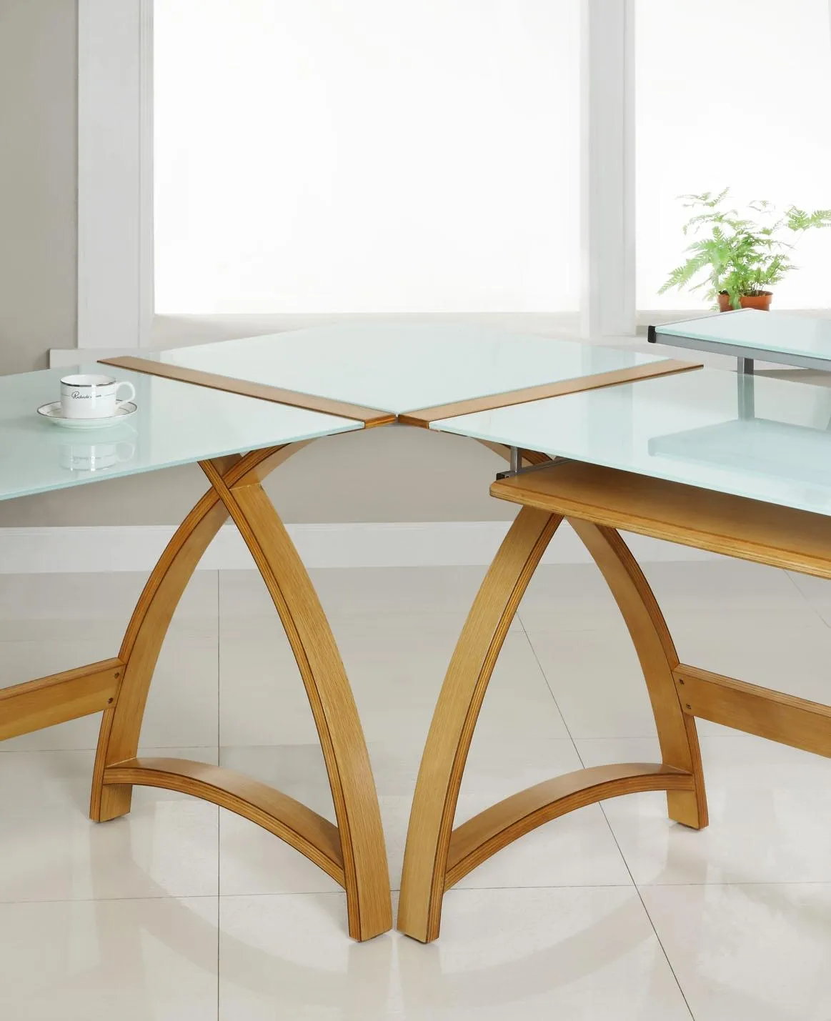 Corner Glass Office Desk Walnut & Black PC201-CNR