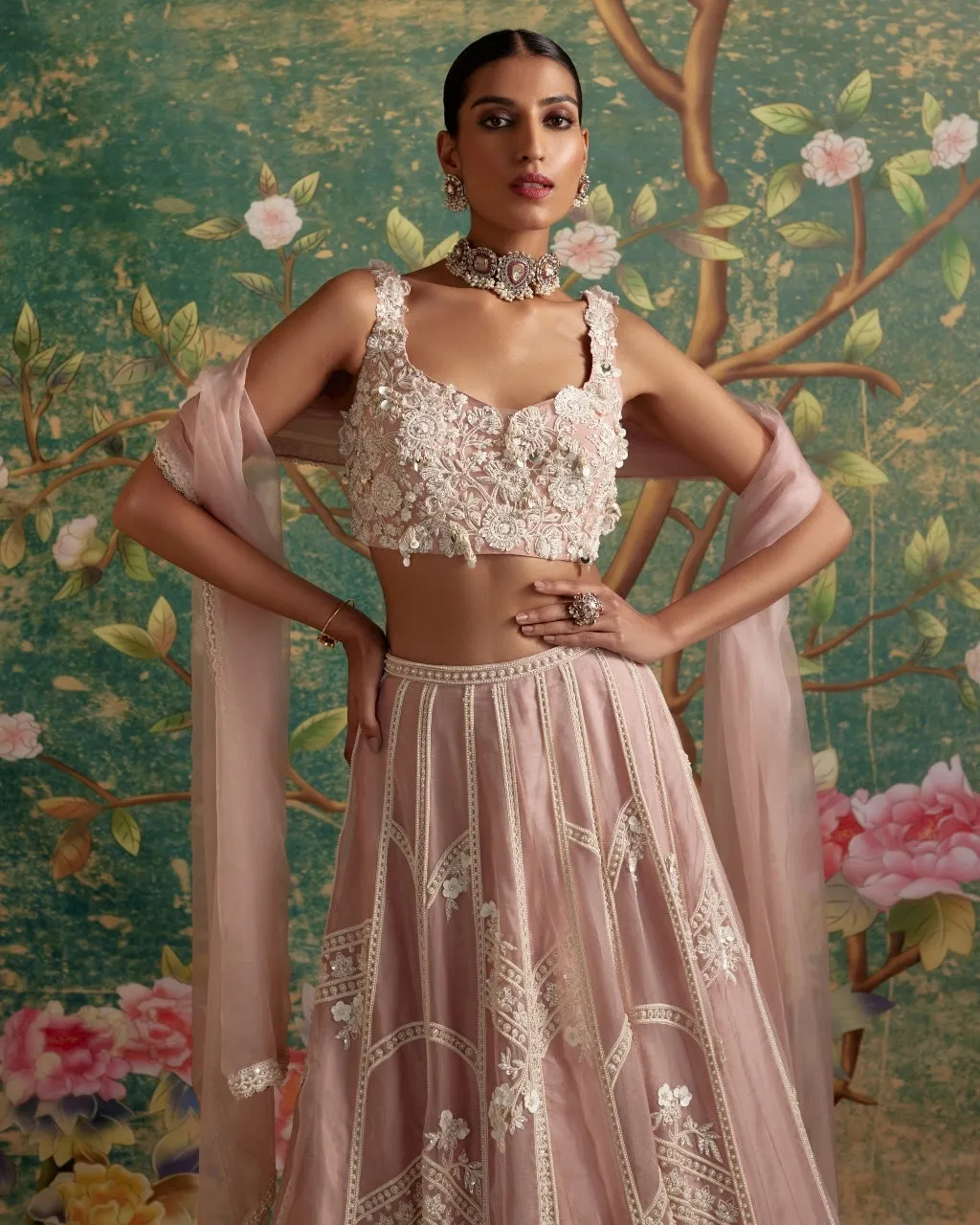 Dusky Pink Grace Lehenga Set