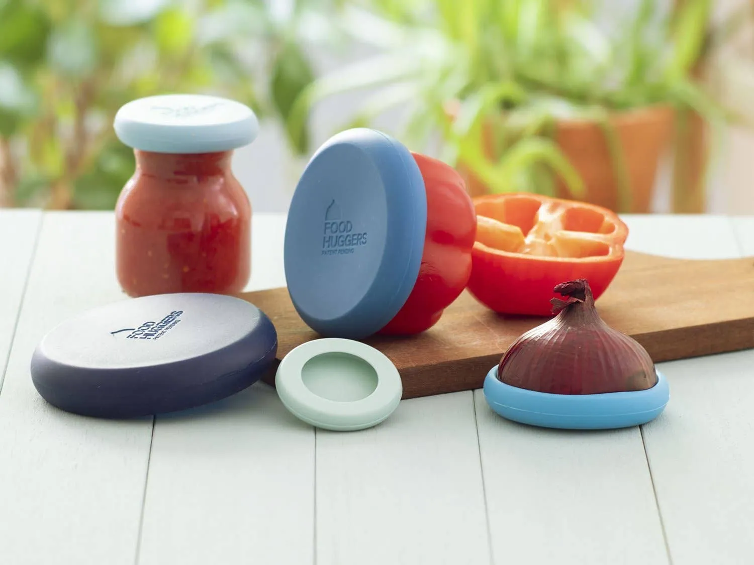 Eco-Friendly Food Huggers 5pc Set – Ice blue