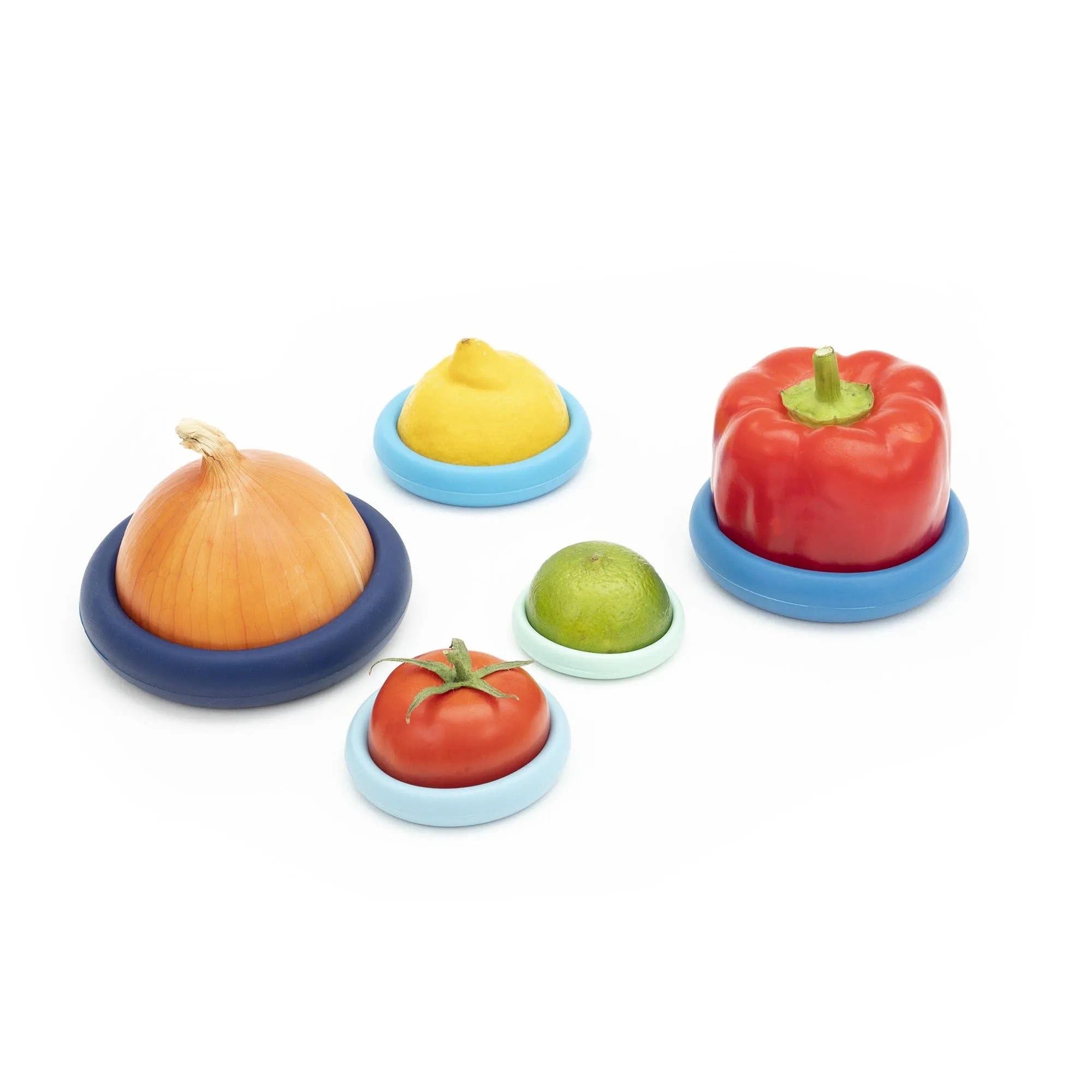 Eco-Friendly Food Huggers 5pc Set – Ice blue