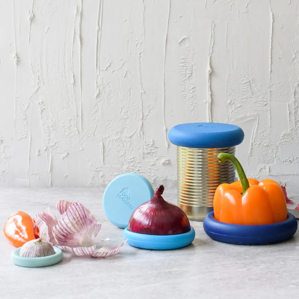 Eco-Friendly Food Huggers 5pc Set – Ice blue