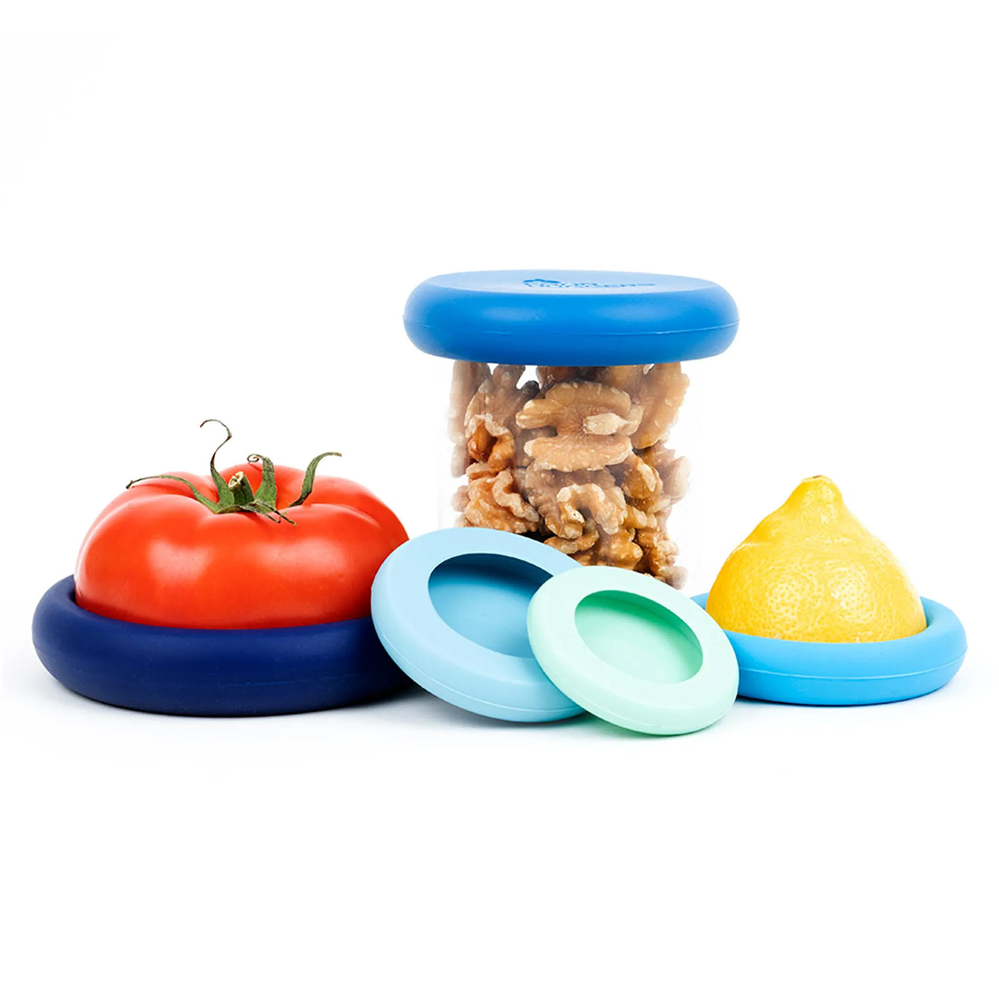 Eco-Friendly Food Huggers 5pc Set – Ice blue