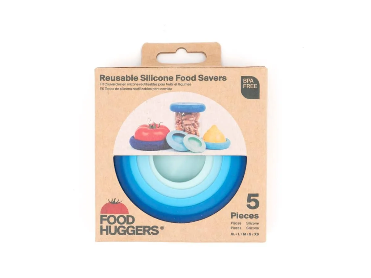 Eco-Friendly Food Huggers 5pc Set – Ice blue