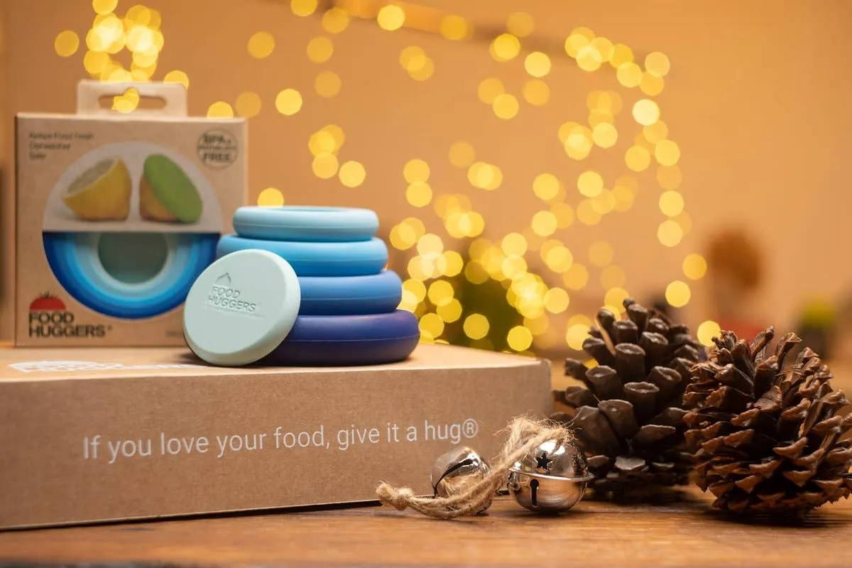 Eco-Friendly Food Huggers 5pc Set – Ice blue