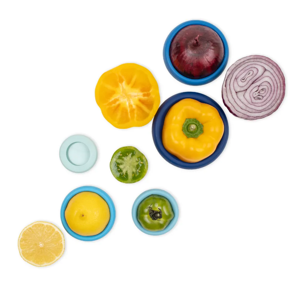 Eco-Friendly Food Huggers 5pc Set – Ice blue
