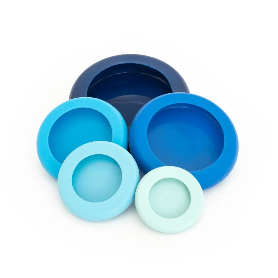 Eco-Friendly Food Huggers 5pc Set – Ice blue