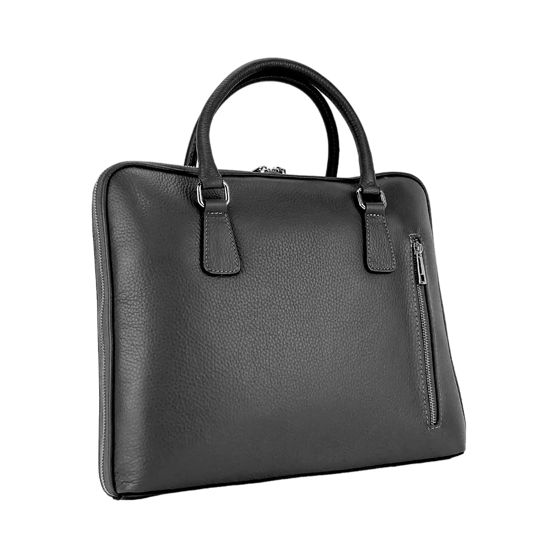 Elegant Italian Leather Unisex Briefcase for Professionals on the Move