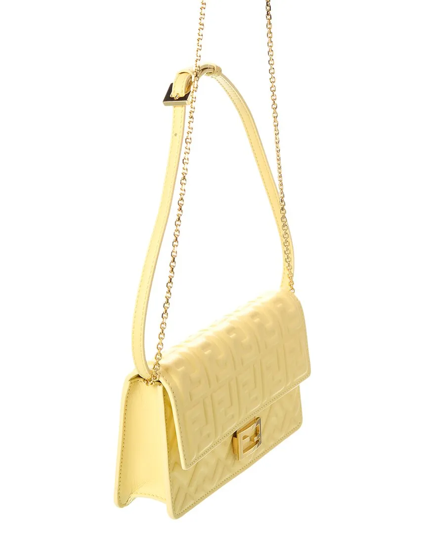 FENDI Baguette FF Leather Wallet On Chain