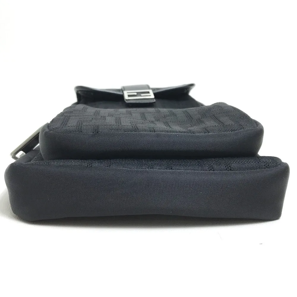 FENDI Shoulder Bag 7VZ049 Fabric / Leather Black / red Belt bag Zucca FF pattern