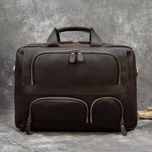 Handmade Full Grain Distressed Leather Briefcase Men Messenger Bag
