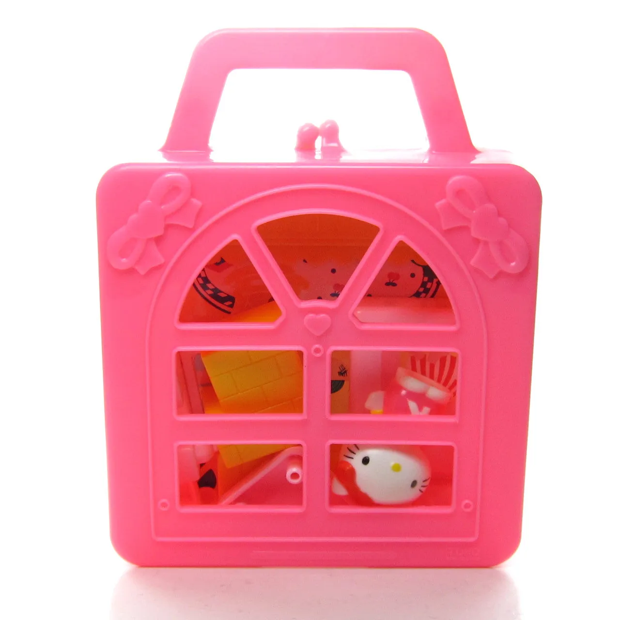 Hello Kitty Travel Playset Purse Vintage 1988 Miniature Bedroom Set