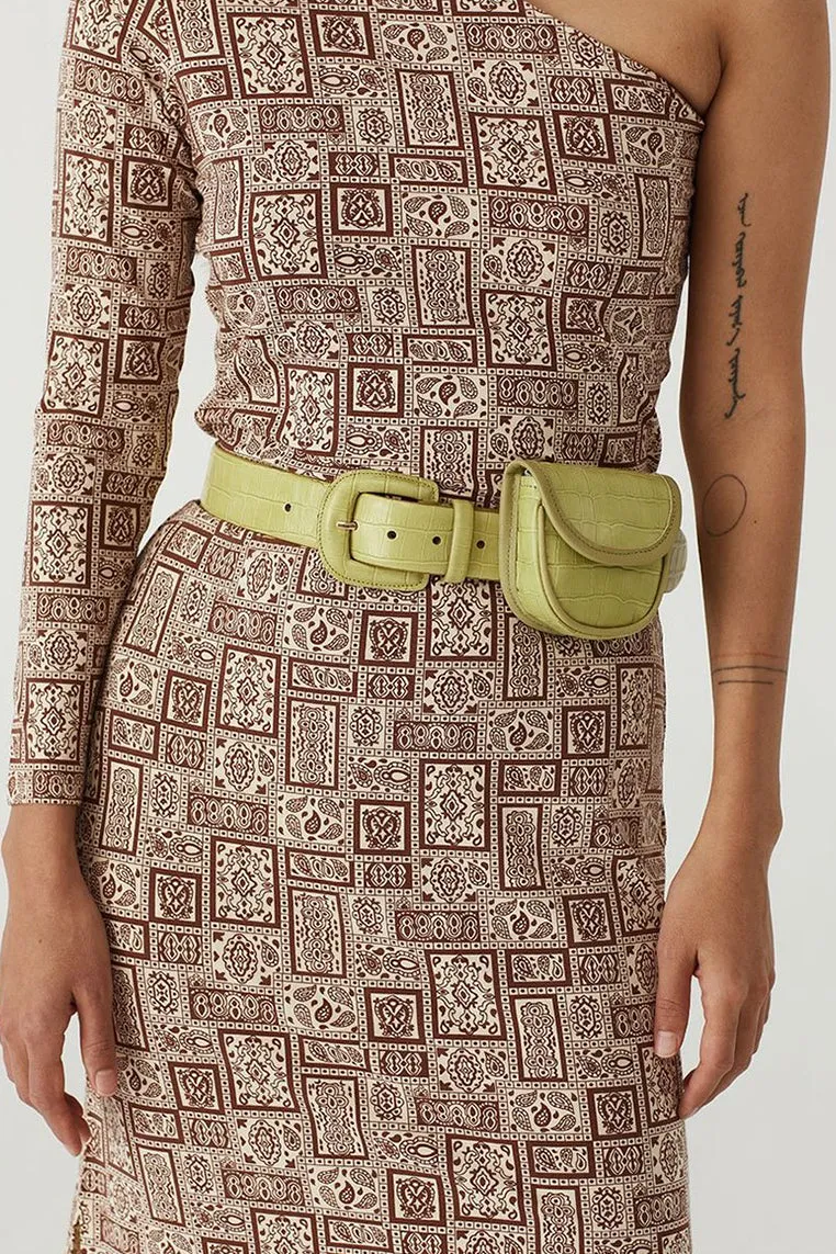 Julius Leather Pouch - Pastel Lime