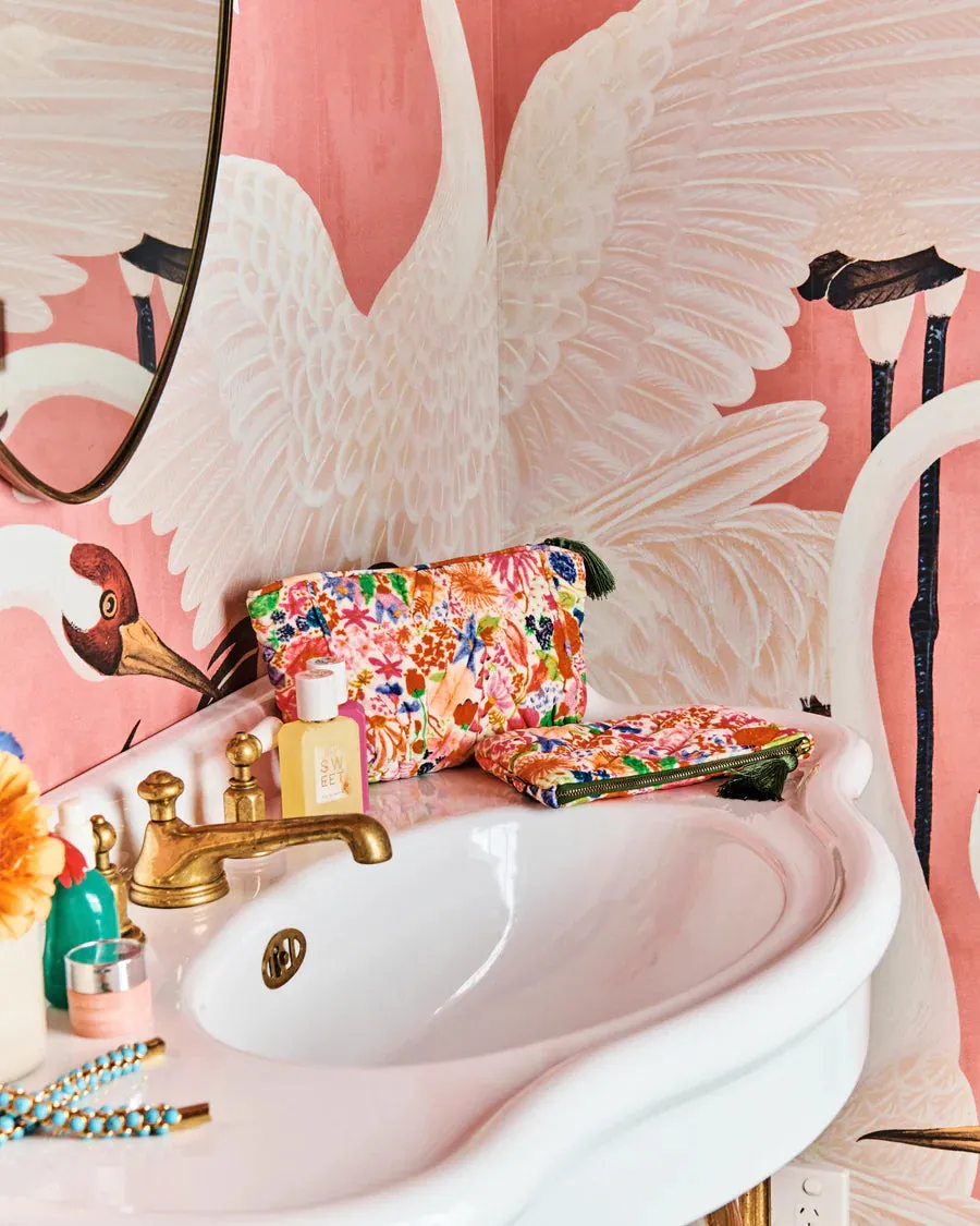 Kip & Co | Meandering Meadow Velvet Cosmetics Purse