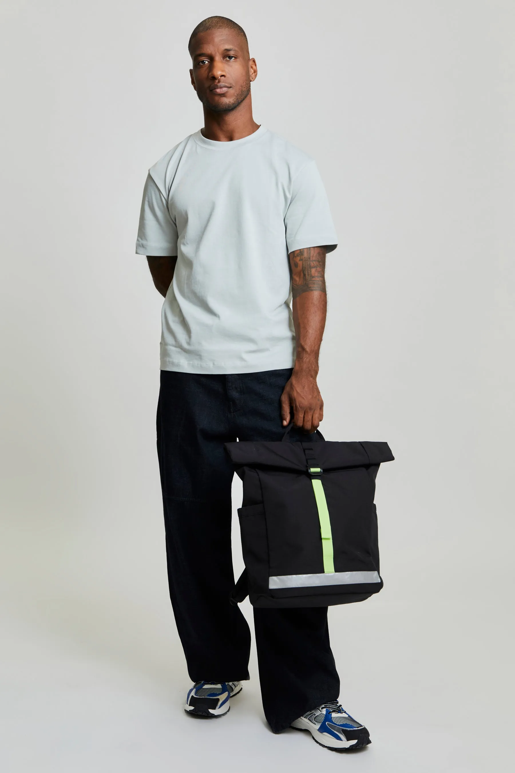 Lars Roll Backpack Black Lime Vandra