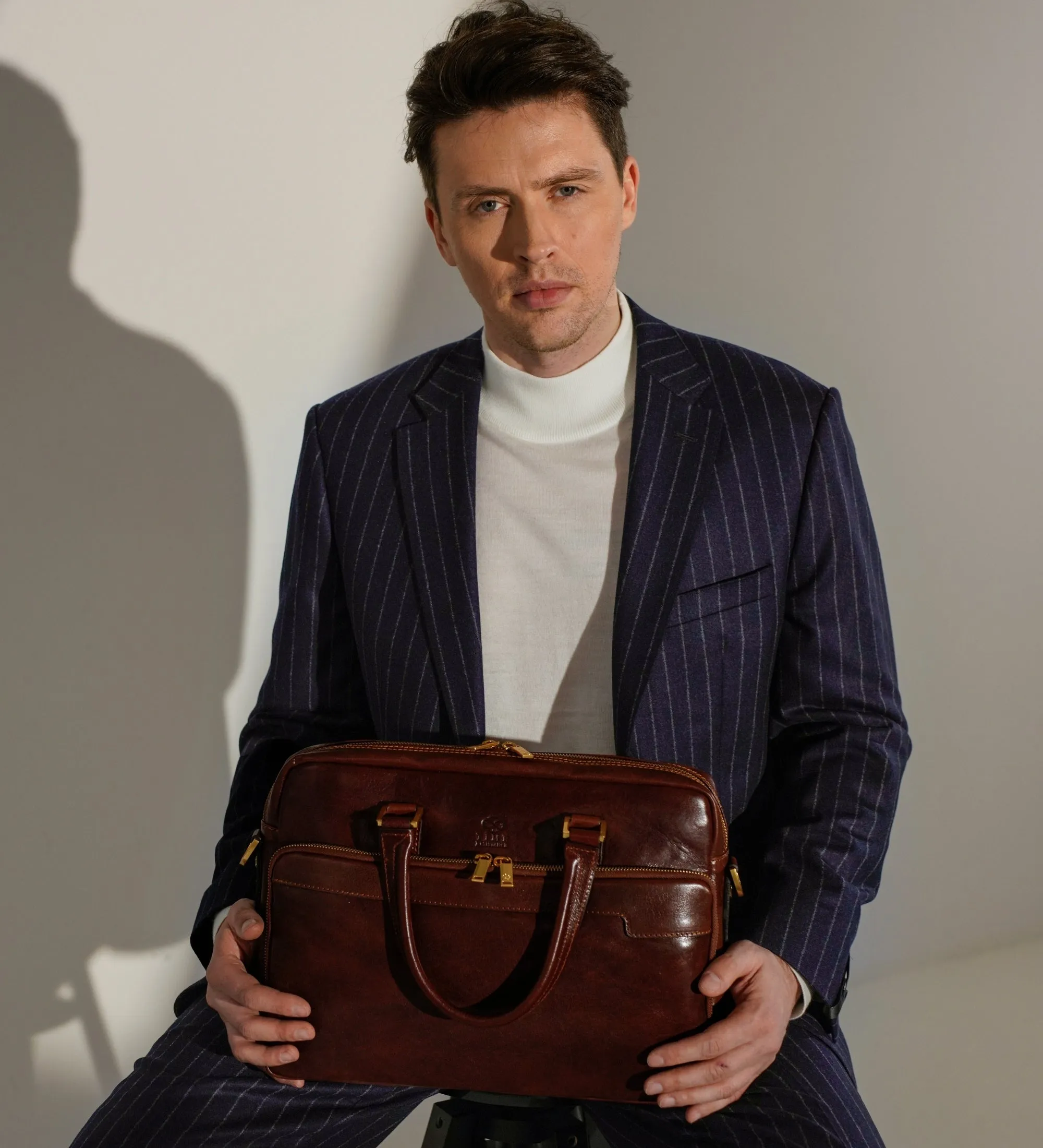 Leather Briefcase Laptop Bag - Orlando
