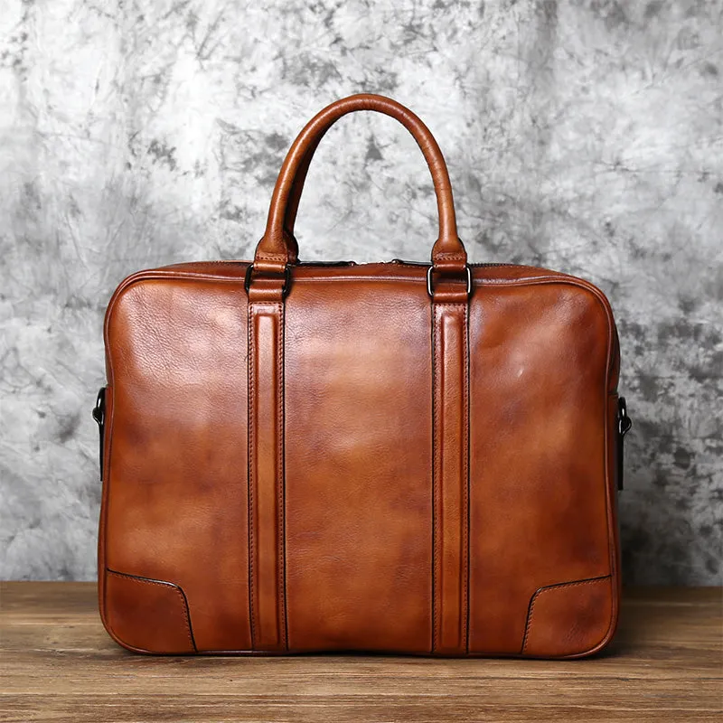 Leather Messenger Bag, Leather Laptop Briefcase, Rustic Briefcase, Handmade Cross-body Bag