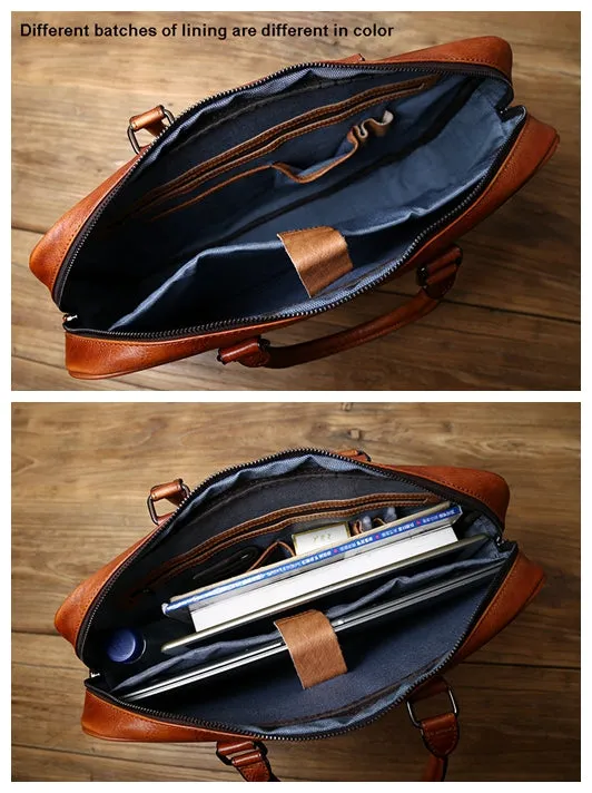 Leather Messenger Bag, Leather Laptop Briefcase, Rustic Briefcase, Handmade Cross-body Bag