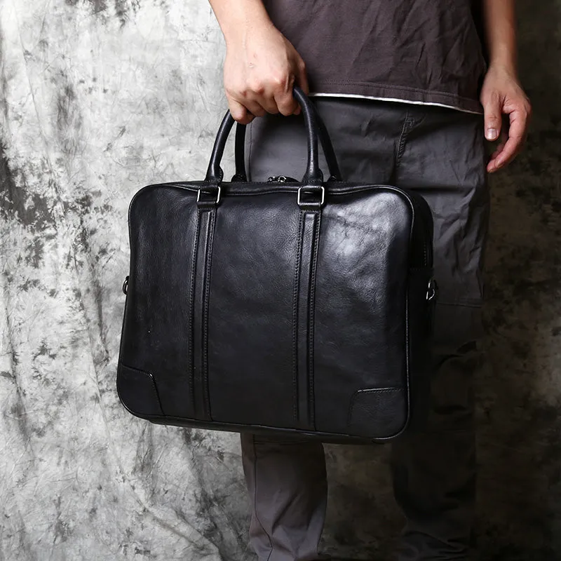 Leather Messenger Bag, Leather Laptop Briefcase, Rustic Briefcase, Handmade Cross-body Bag