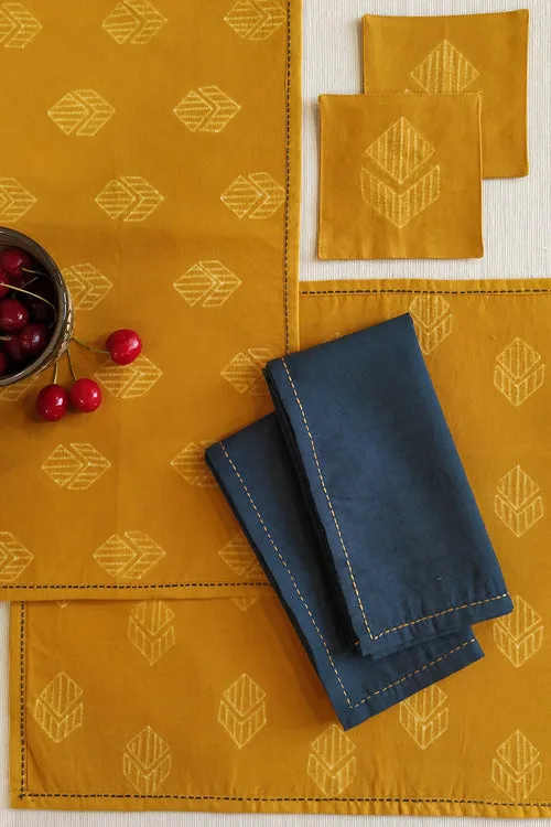 Leera Amber Yellow Ditsy Shibori Placemat  (Set of 2)