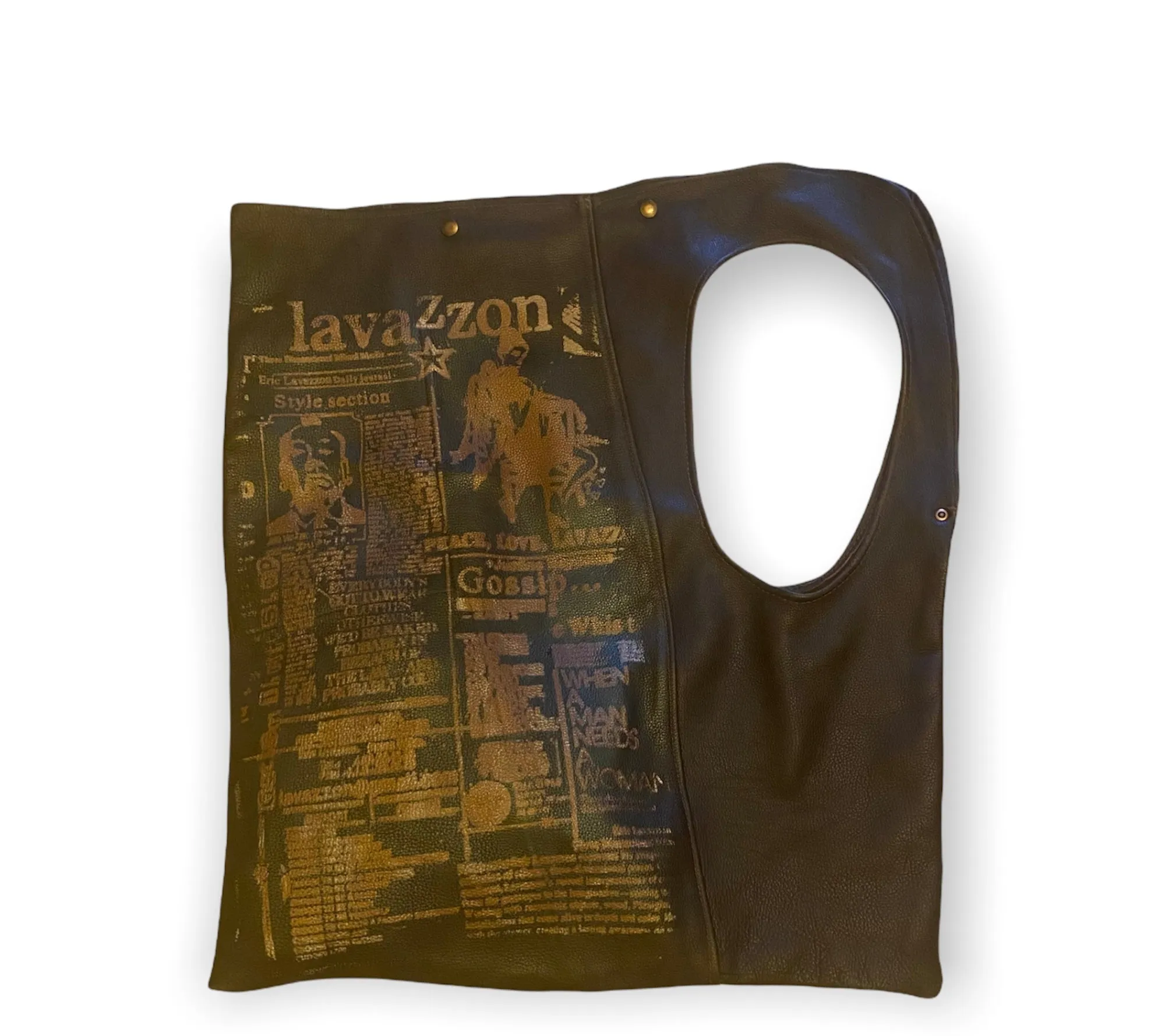Lola Asymmetrical large Brown Leather shoulder bag by Lavazzon