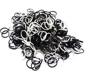 Loom Bands 12 Hooks and 1 Tool 300pc Black and White