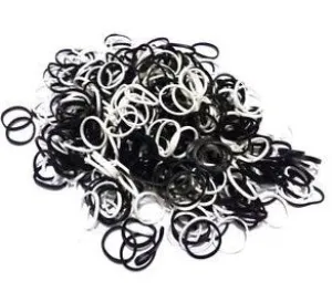 Loom Bands 12 Hooks and 1 Tool 300pc Black and White