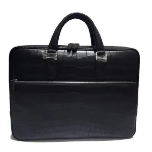 Matt Crocodile Leather Briefcase,Large Crocodile Leather Business Bag Matt Crocodile Leather Briefcase,Large Crocodile Leather Business Bag