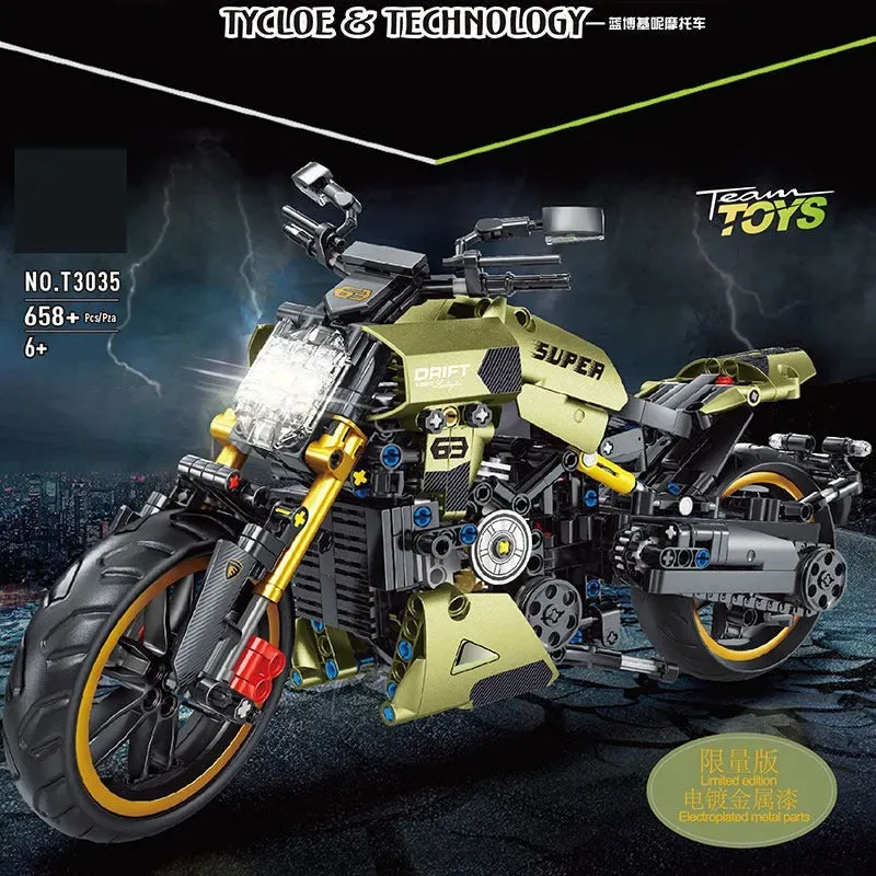 MOC Classic Motorcycle Ducati Diavel 1260 Bricks Toys T3035