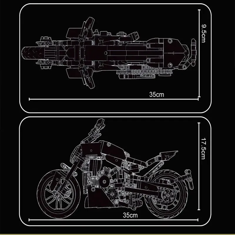 MOC Classic Motorcycle Ducati Diavel 1260 Bricks Toys T3035
