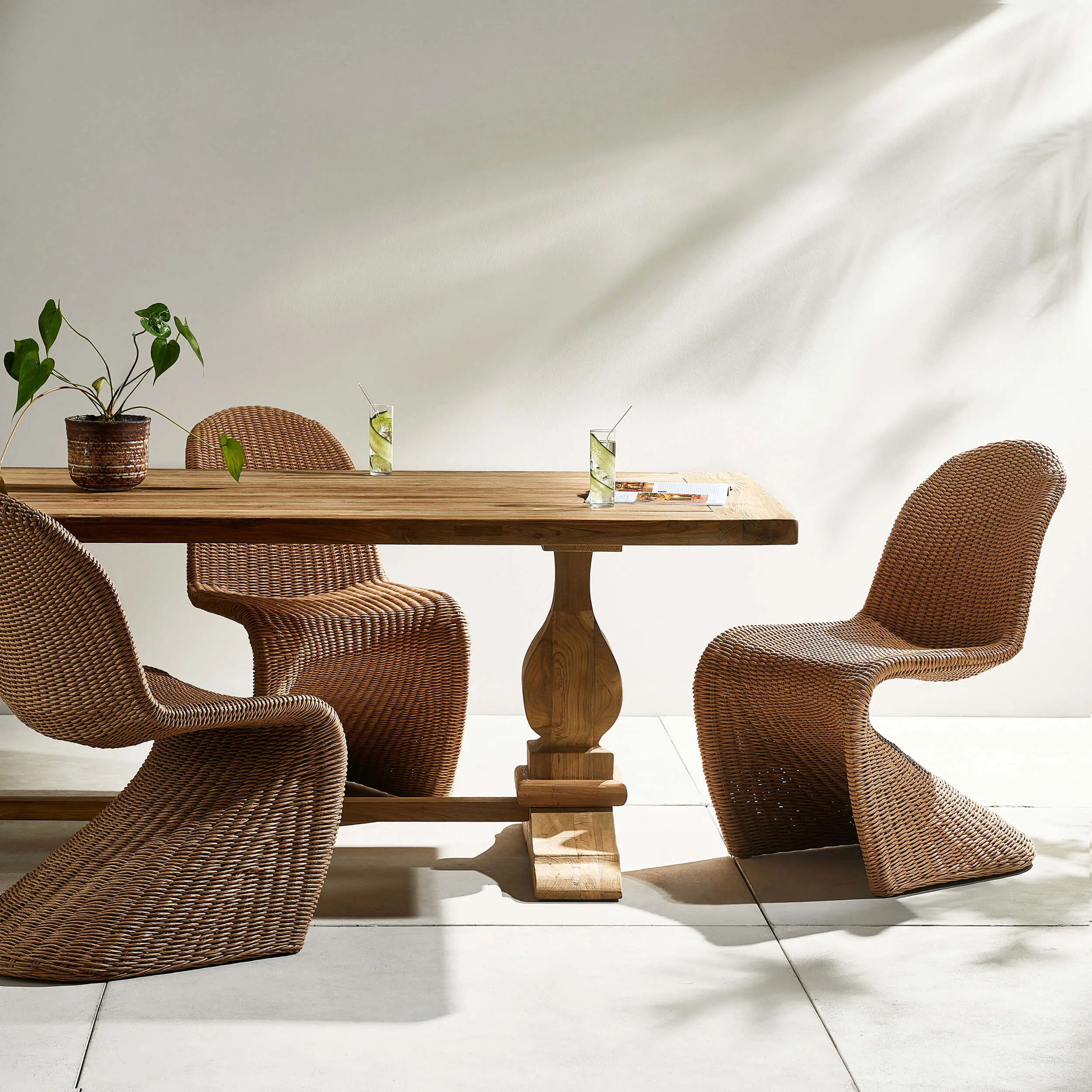 Novell Outdoor Dining Table, Natural