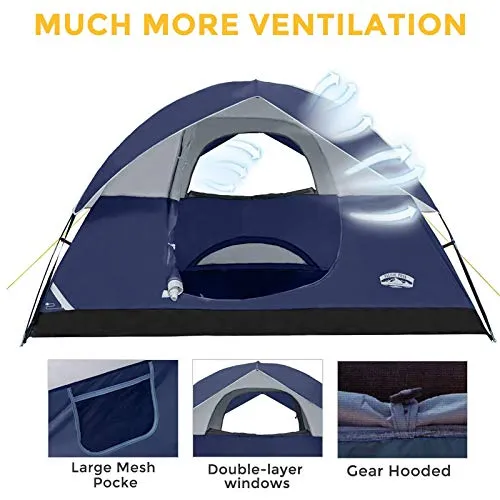 Pacific Pass Camping Tent 4 Person Family Dome Tent