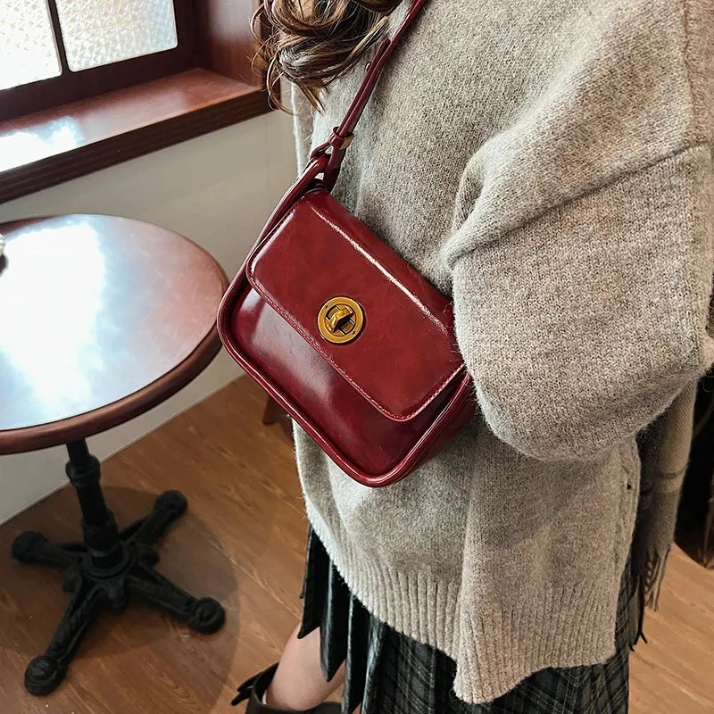 Retro Small PU Leather Flap Bag