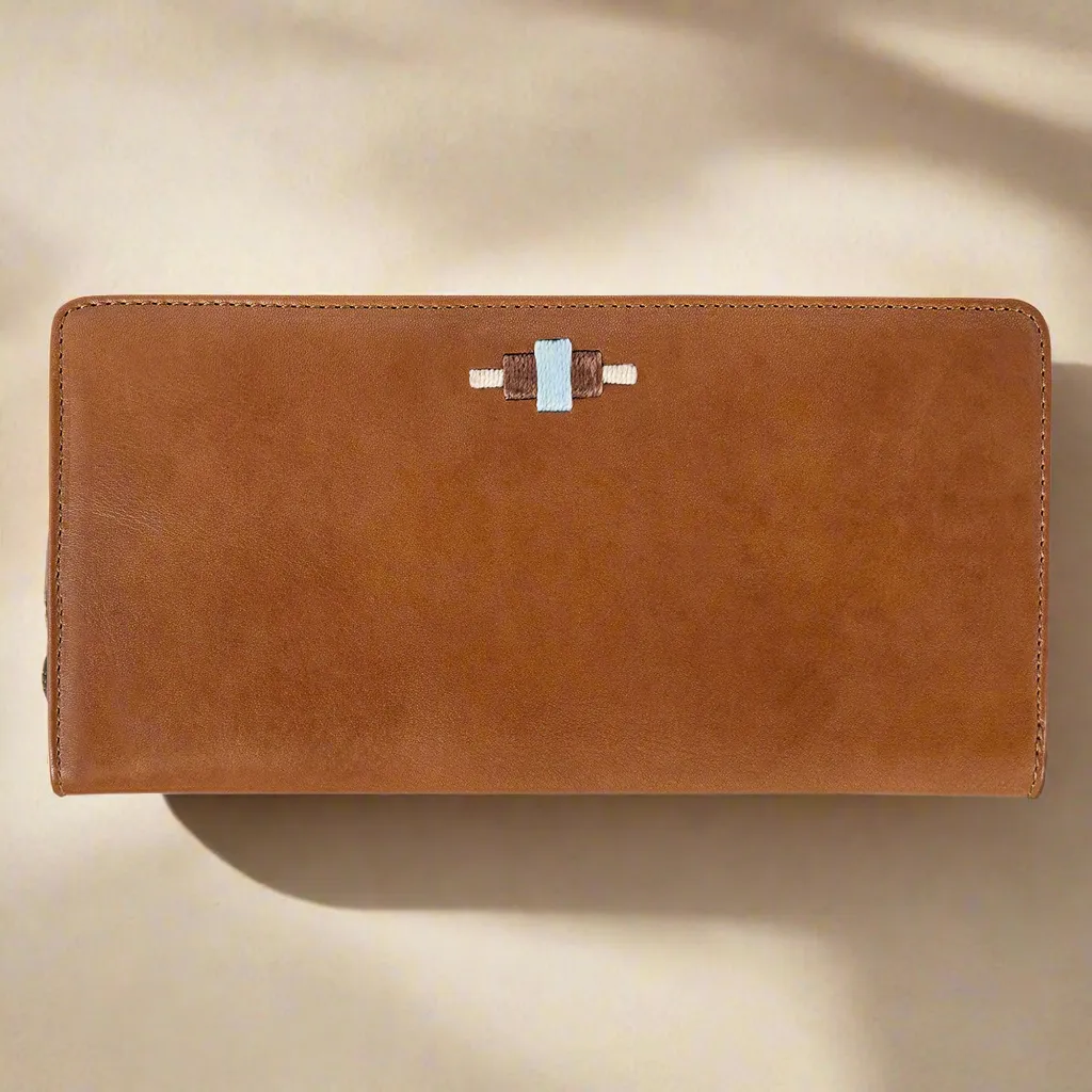 'Rico' Zipped Purse - Tan Leather