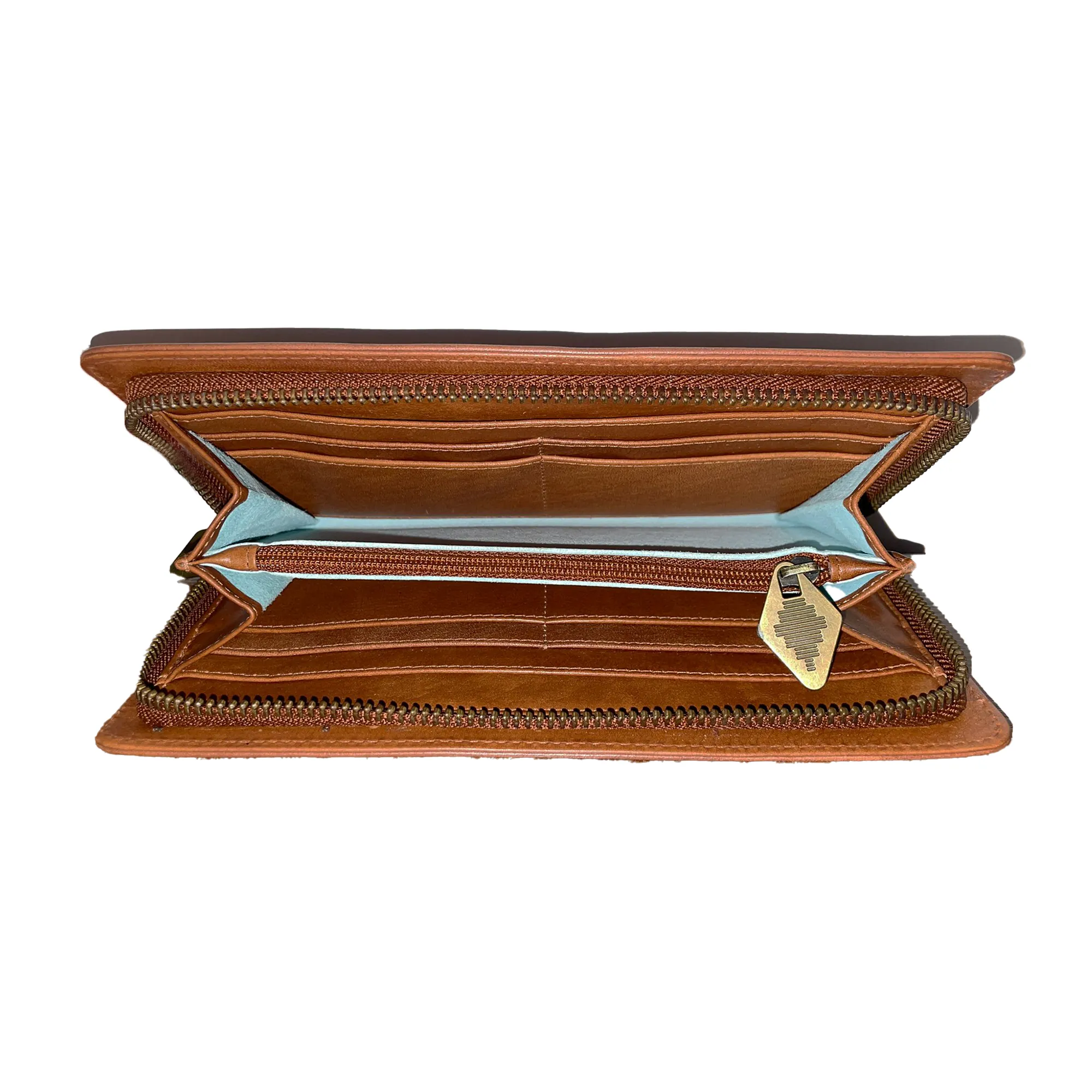 'Rico' Zipped Purse - Tan Leather