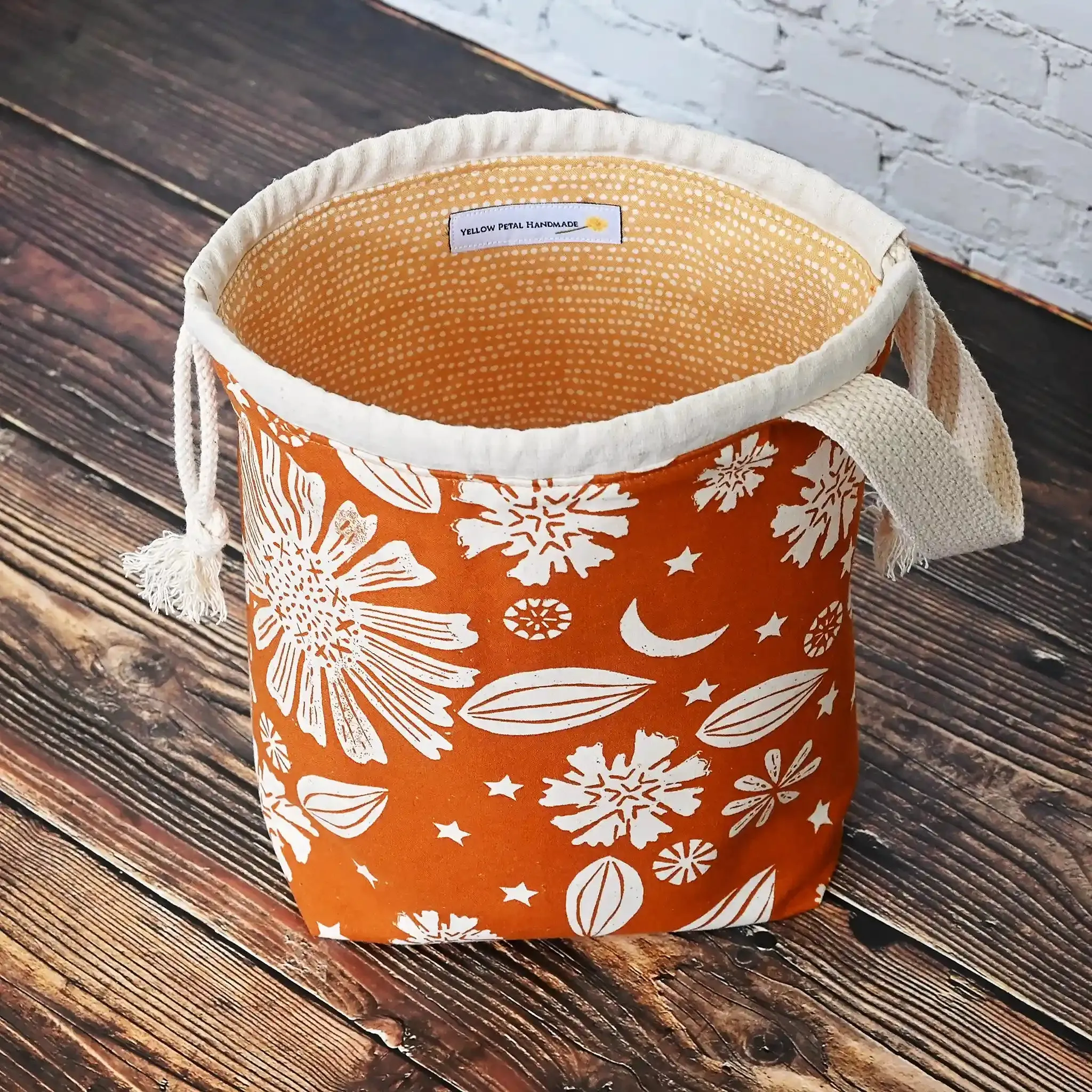 Small Drawstring Project Bag with Handle